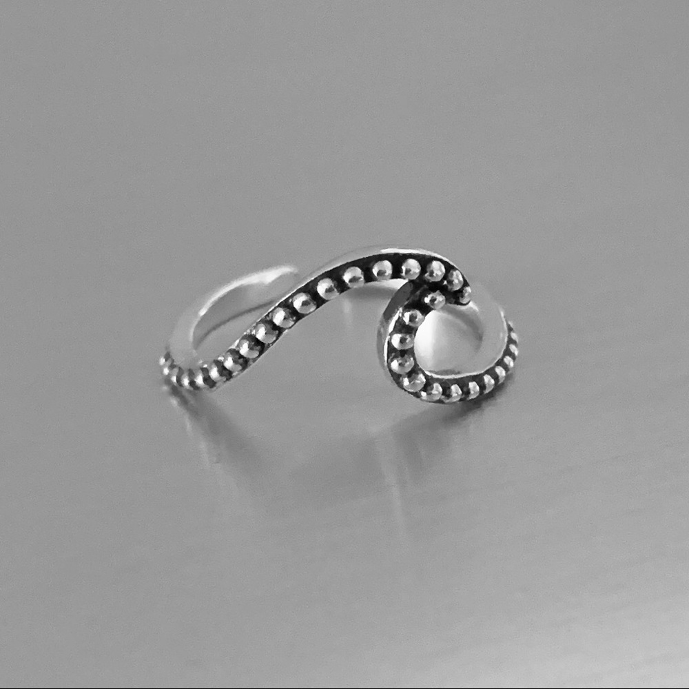 Sterling Silver Wave Toe Ring, Silver Ring - image 4